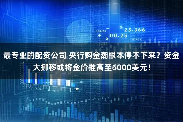 最专业的配资公司 央行购金潮根本停不下来？资金大挪移或将金价推高至6000美元！